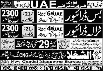 Bus Driver & Traila Driver jobs in Dubai